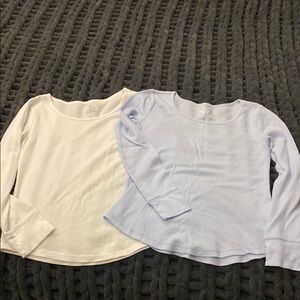 SO Women's Tops - White and Light Blue